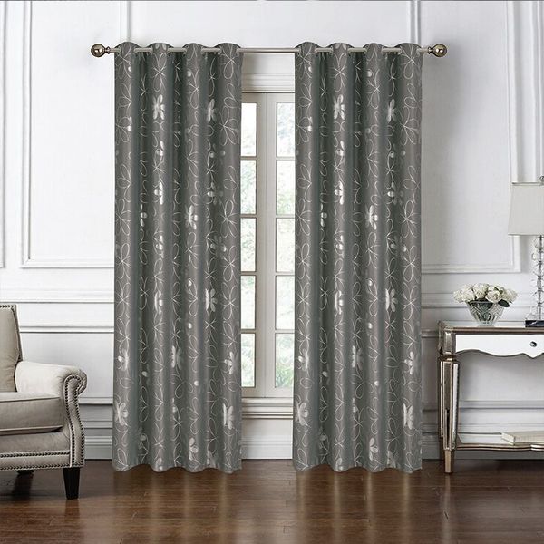 

curtain & drapes 1pc printed star moon high shading cloth dark gray nordic style bedroom living room kitchen tube window