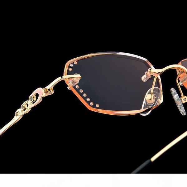 

l luxury rhinestone reading glasses women diamond cutting rimless glasses men women 's golden readers presbyopic eye glasses c190, White;black