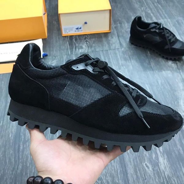 

runner sneaker mens shoes new arrival fashion luxury footwears lightweight lace -up men shoes manner schuhe with origin, Black