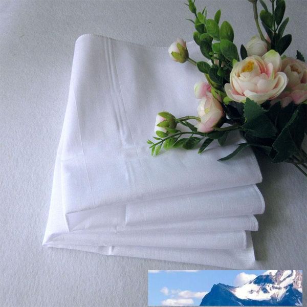 Weißes Großhandelstaschentuch, reinweißes Taschentuch, kleines Quadrat in reiner Farbe, Baumwollschweißtuch, einfaches Taschentuch, kostenloser Versand