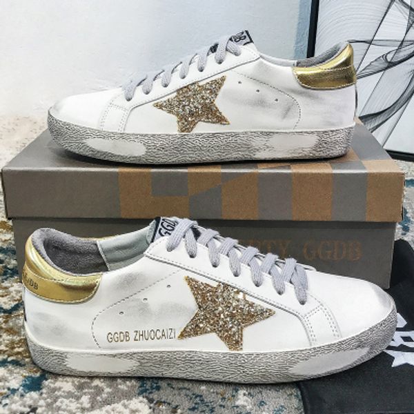 

2020 new fordirty shoes italian brand gold old style designer fashion sneakers luxury leather men's casual shoes goose coach superstar, Black;red