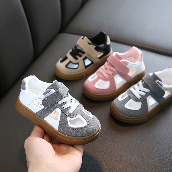 

2020 новых полые из дышащих кроссовок boysspring кроссовок спорта спорта girlsboard обуви детских детских мягких нижних ботинок не скользит, Black