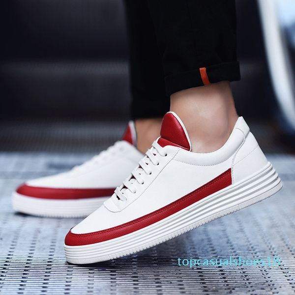 

men casual shoes fashion black white sneakers men leather breathable soft walking footwear male t18
