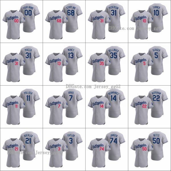 

los angeles dodgers men #22 clayton kershaw 35 cody bellinger 21 walker buehler women youth custom authentic 2020 road jersey, Black