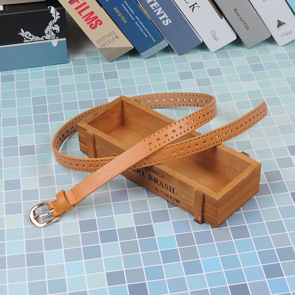 

fashion carved strap fine embossed for women's thin cowhide belt 95cm*1.8cm girl's casual jeans pu cowskin belts khaki brown, Black;brown