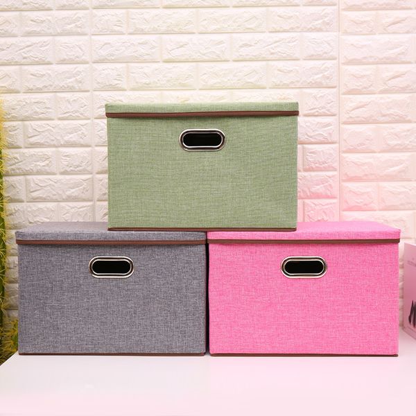 

household goods storage box cotton line large folding storage box wholesale customized non-woven storage bins cube basket containers ahe412