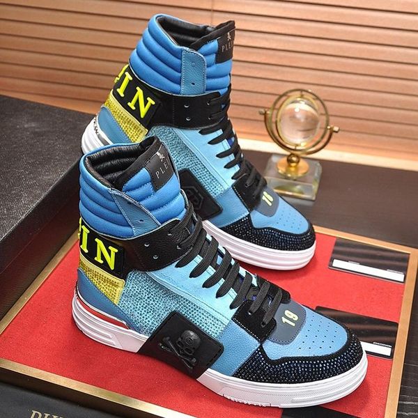 

luxury style mens shoes fashion boots casual shoes with origin box phantom kick $hi -crystal herrenstiefel men shoes motorcycle boots ho, Black