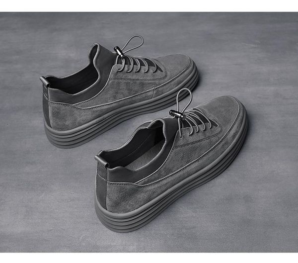 

2019 fashion spring shoes thick bottom high board shoes for the south korean version of young fashion male students with casual shoes 05, Black