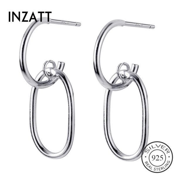

inzareal 925 sterling silve geometric round hoop earrings for fashion women party minimalist fine jewelry 2020 accessories, Golden;silver