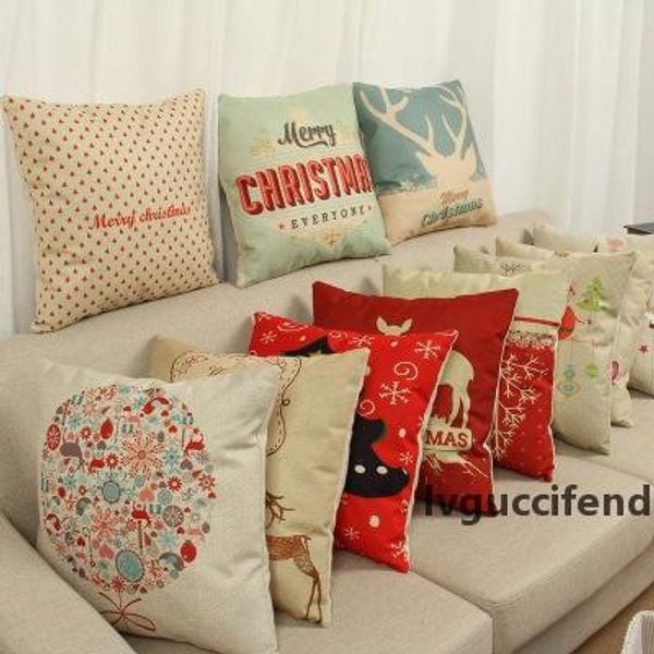 

christmas pillow case christmas pillow cover home decoration 45*45 christmas printing for bed sofa home decorative pillowcover