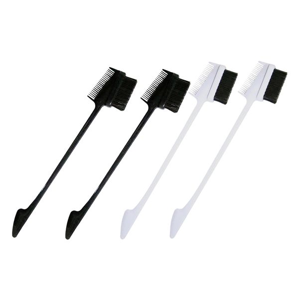 

2x edge control brush eyebrow eyelash hair edges trimming brushes combs, Silver