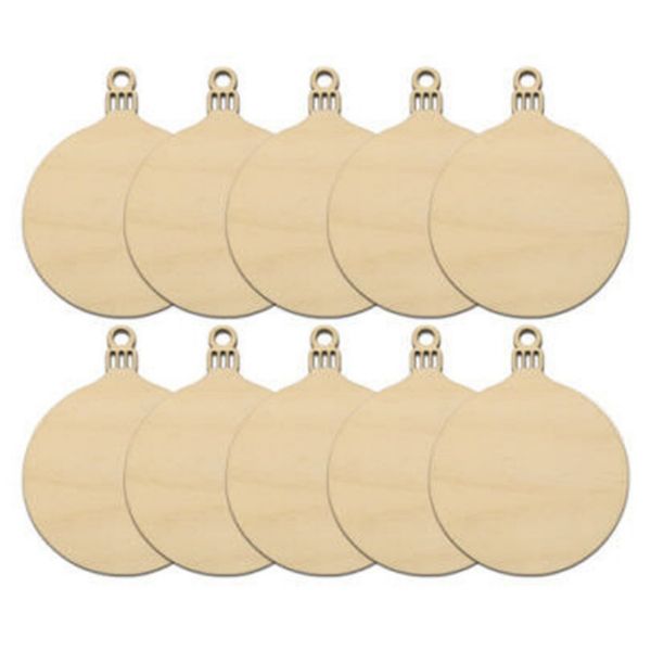 

new christmas balls decorations 10pcs wooden round baubles tags art craft ornaments diy xmas decors