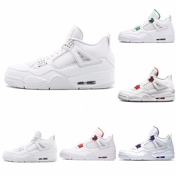 

cool grey 4 pure money metallic pack men basketball shoes 4s pine green court purple university orange red sneaker j#07-132