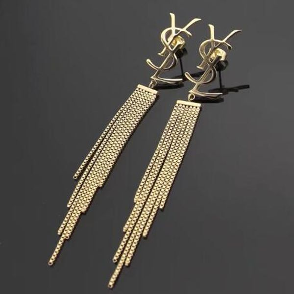 

2020 fashion hip hop jewelry stainless steel 3 colors gold plated stud designer earrings for women gifts wholesale price, Golden;silver