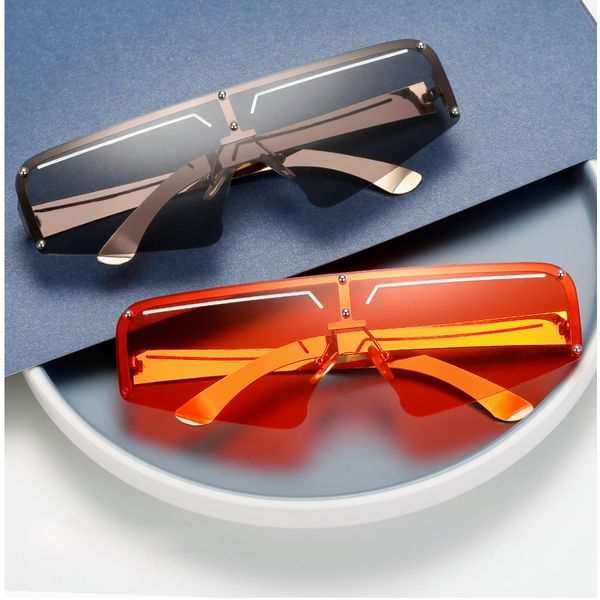 

2020 new irregular rimless sunglasses women brand designer alloy frame oversize gradient sun glasses fashion female clear shades, White;black