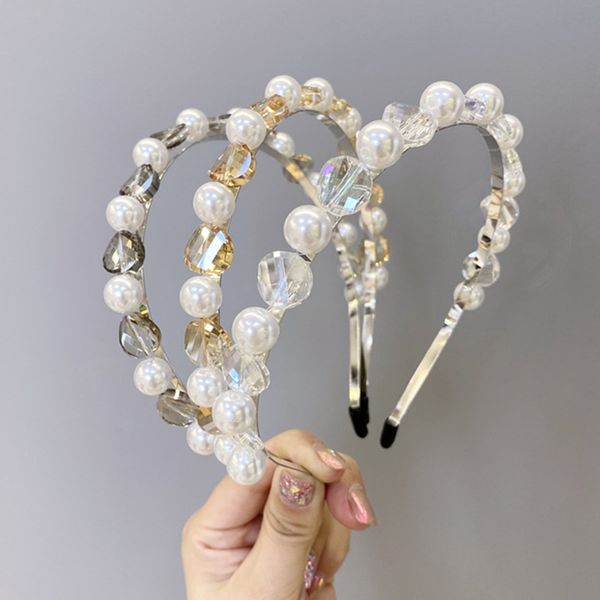 

vintage rhinestone pearl bezel bride hair band women headbands princess girls hair accessories hoop clips opaska do wlosow