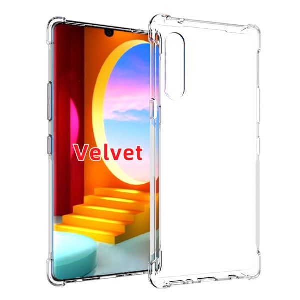 

shockproof clear transparent tpu with four corner protective case cover compatible for lg velvet k51s,k41s,v60 thinq,lg stylo 6,k61,lg q70
