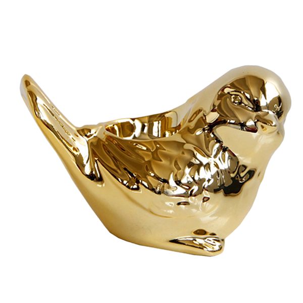 

1 pcs golden ceramic birds shaped figurines craft deskdecor ornaments