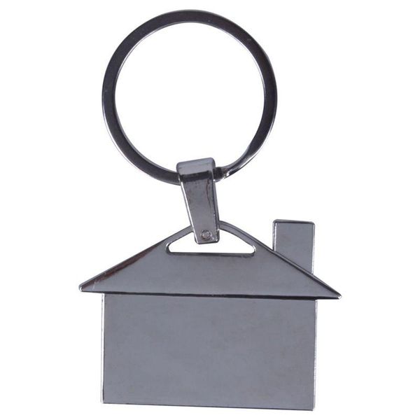 

creative silver metal chromed house model keyring pendant gift decor