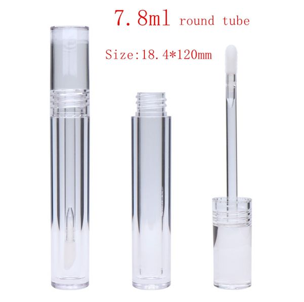

empty 7.8ml lipgloss tubes round transparent crystal lip gloss tubes with wand 5.5ml square empty lip gloss tubes clear