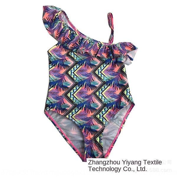 

2019 new cute leaf conjoined fashion children's 2019 new cute leaf lace conjoined fashion children's swimsuit lace swimsuit swimsu, Black