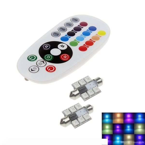 

c5w 5050 6 smd 6led interior lights 31mm 36mm 39mm 41mm mm festoon dome lamps reading light rgb 16 colors