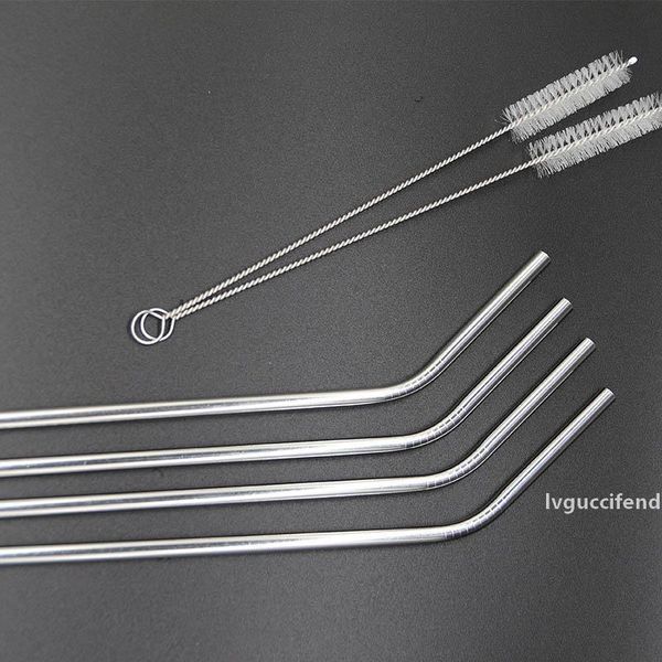 

stainless steel drink straw 304 straight bend milk tea colored straw set love straight tube straw brush silicone sleeve 57