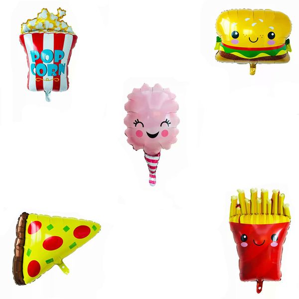 

theme balloon pizza dog popcorn donut burger aluminum film balloon party decoration props birthday restaurant layout