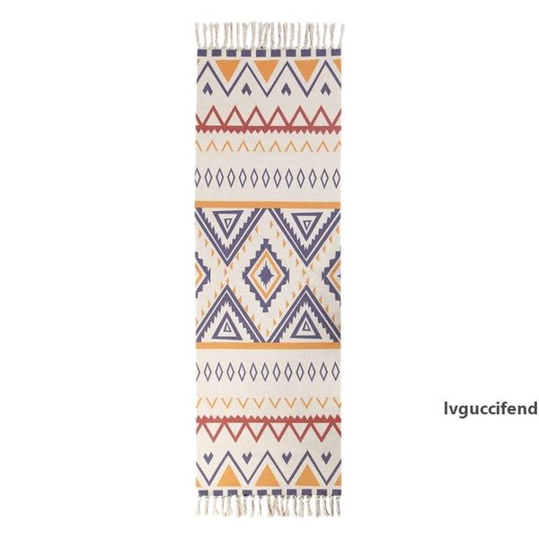 

national wind cotton linen mat retro plain color tapestry handmade carpet library bedroom sofa mat