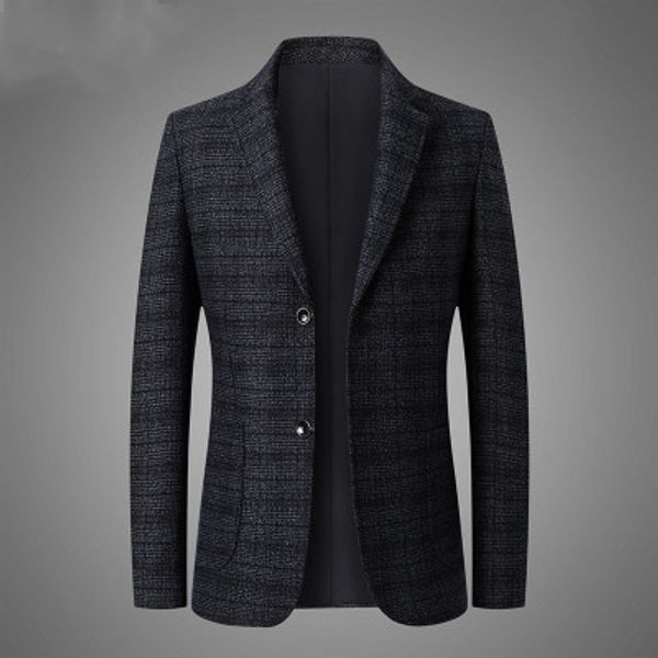 

mens 2020 new business casual suit jackets slim fit suit male coat black plaid blazer men spring fall fashion jacket, White;black