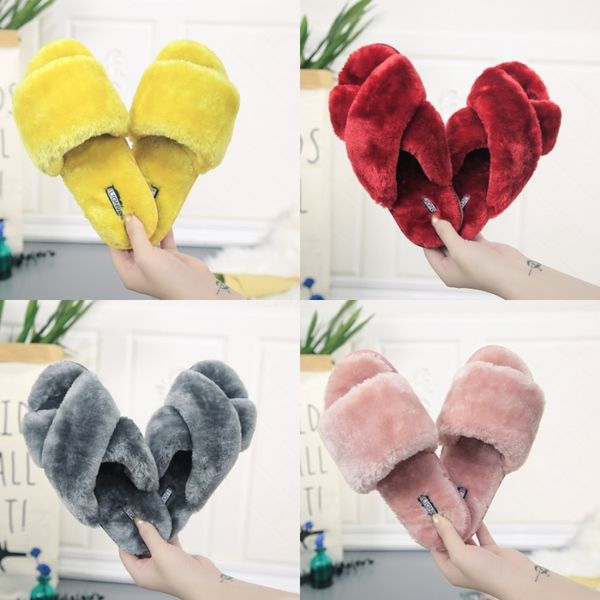

women spring indoor home furry slippers warm casual comfortable slippers outdoor wild non-slip sandals beach gladiator sandalias#894, Black