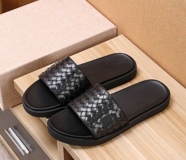 

brand men cow leather bag toe casual sandals,summer golden lion beach slippers fashion metal rivets designer flat moccasins sandals,38-45, Black