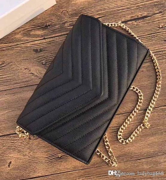 

fashion luxury designer handbags purse v flap bag chain shoulder bag caviar genuine leather quilted tote bag clutch handbag