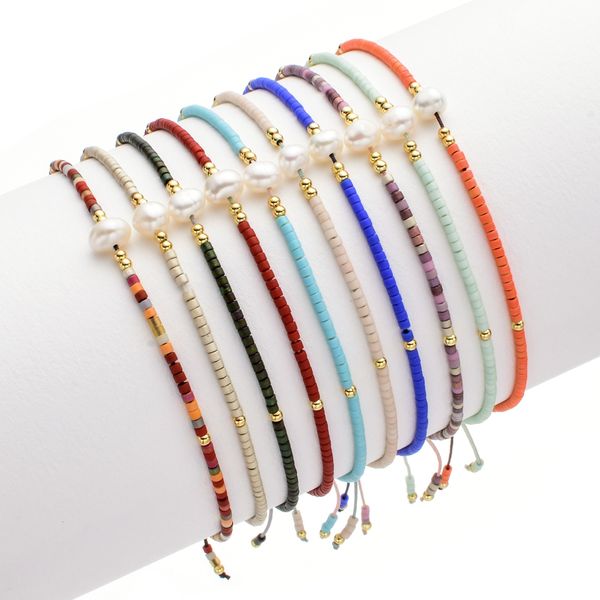 

zmzy minimalism thin bohemian miyuki bracelet femme friendship bracelets for women pearl bracelet crystal seed beads jewelry, Golden;silver