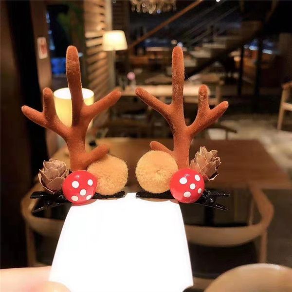 

elling new christmas novelty funny personality antlerhair ball hairpin christmas women's girls andchildren's hairaccessories, Slivery;white