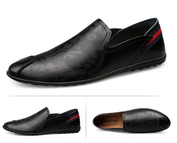 

italian style fashion men formal shoes nightclub wedding casual loafers moccasins designer shoes big size, Black