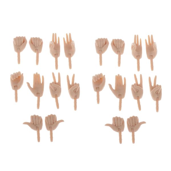 

10 pairs movable hands for 1/6 doll custom body parts accessory