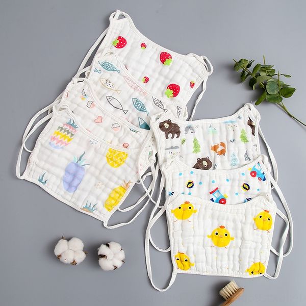 

2020 infant 8-layer washed high-density gauze baby towel lace bib saliva towel square lace bib