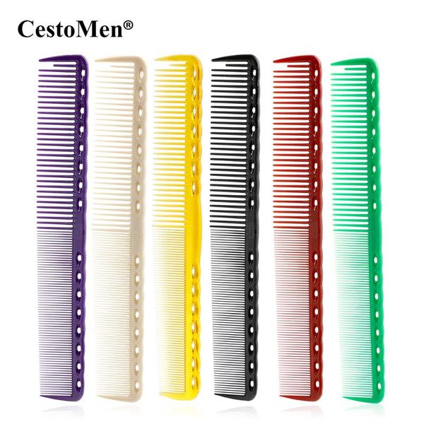 

hair brushes cestomen professional plastic resin 19 cm barber comb ys series hairdressing for cutting salon hairstylist tools, Silver