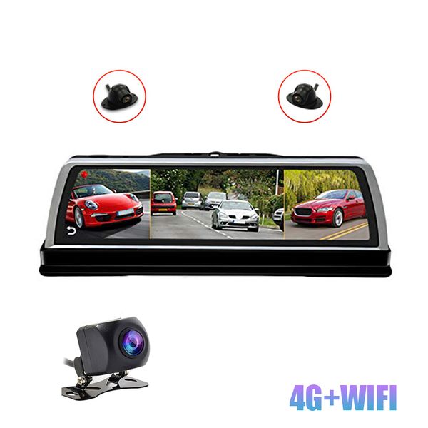 

10-дюймовый 4g + wifi приборная панель автомобиля камера 2 гб + 32g 1080p dvr center console mirror recorder с дистанционным монитором, gps