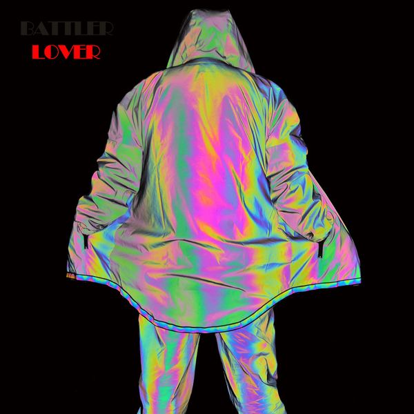 

men's 3m reflective jackets colorful long reflective jackets casual windbreaker men waterproof jacket coat for male punk hip hop, Black;brown