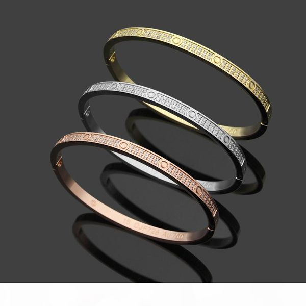 

full with cz diamond brand love bracelet buckle women cuff cater love bracelets narrow version 5mm jewelry 5.8*4.8cm, Black