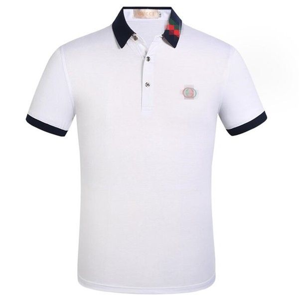 

spring luxury italy tee t-shirt designer polo shirts high street embroidery garter snakes little bee printing clothing mens gÃ»ccÃ¬ polo shirt, White;black