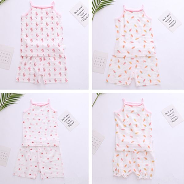 

jx7am ultra-thin 2020 summer sling shorts two-piece for boys and girls sleeveless suit sunscreen home pajama sling children's clothing