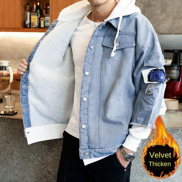 

autumn denim korean jacket casual fashion autumn baseball coatdenim coat korean jacket men's casual baseball coat men's fashion, Black;brown