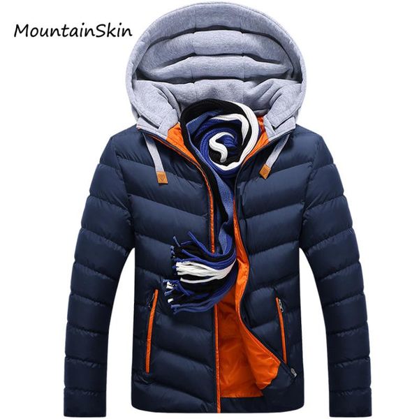 

mountainskin winter men jacket warm men parkas thick hooded male coats fashion thermal hoodies casual brand clothing la141, Black