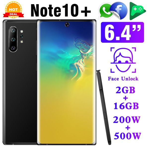 

new cross-border explosion n10+ android smartphone 6.4-inch curved perforated hd large screen oem mobile phone