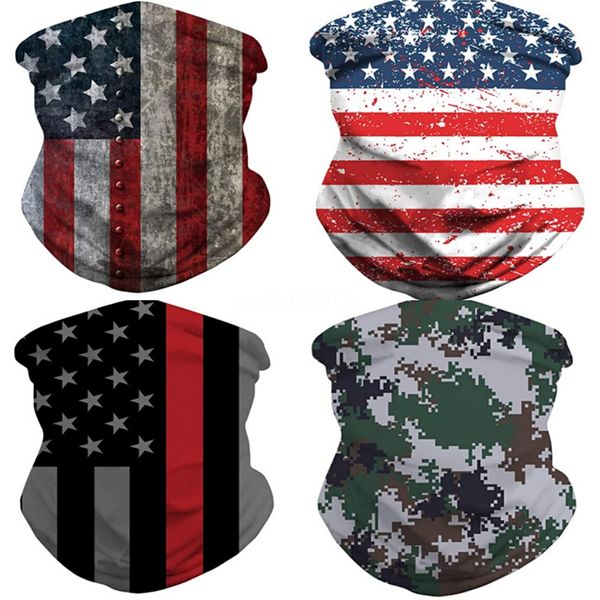 

3d seamless magic headband joker skeleton bandana scarf camo army tube neck warmer face mask scarf bicycle 3d anima #344#913, Blue;black