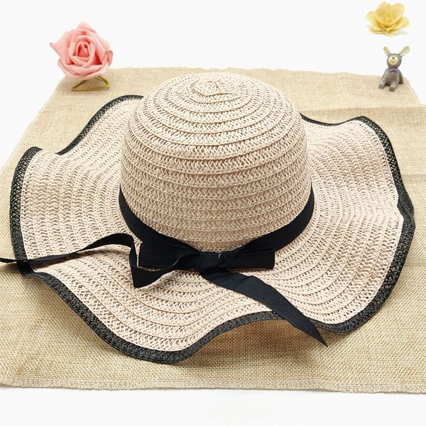 

women's big edge wavy sun sun-proof straw beach korean style travel holiday straw hat simple sun hat, Blue;gray