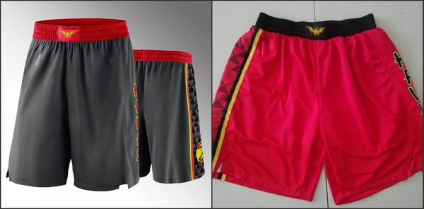 

atlanta hawks men black red nba swingman basketball shorts